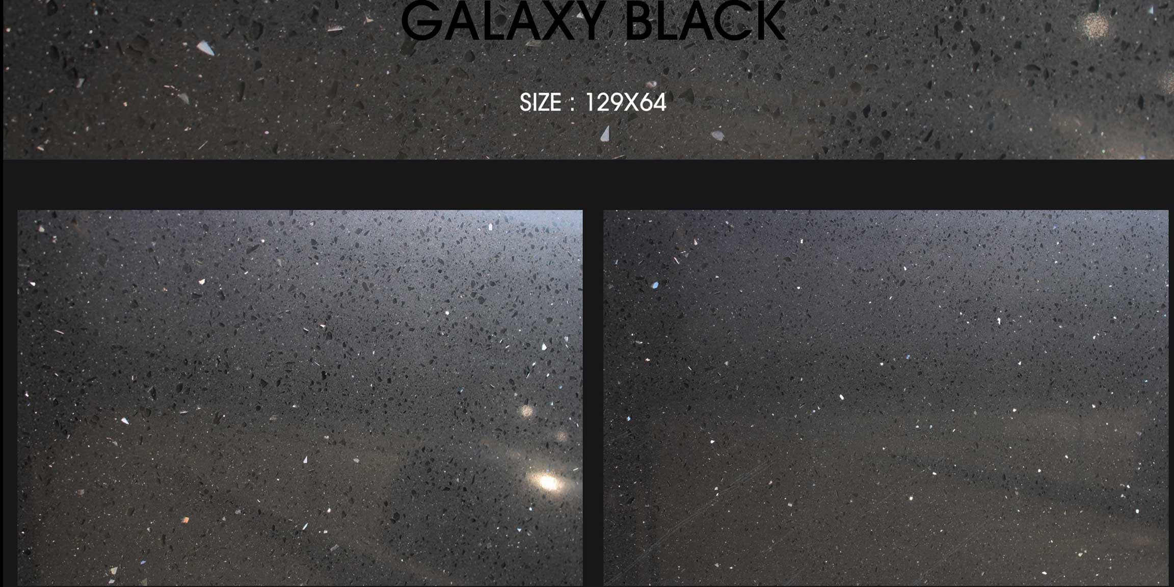 Countertop material with name Galaxy Black of type Quartz.