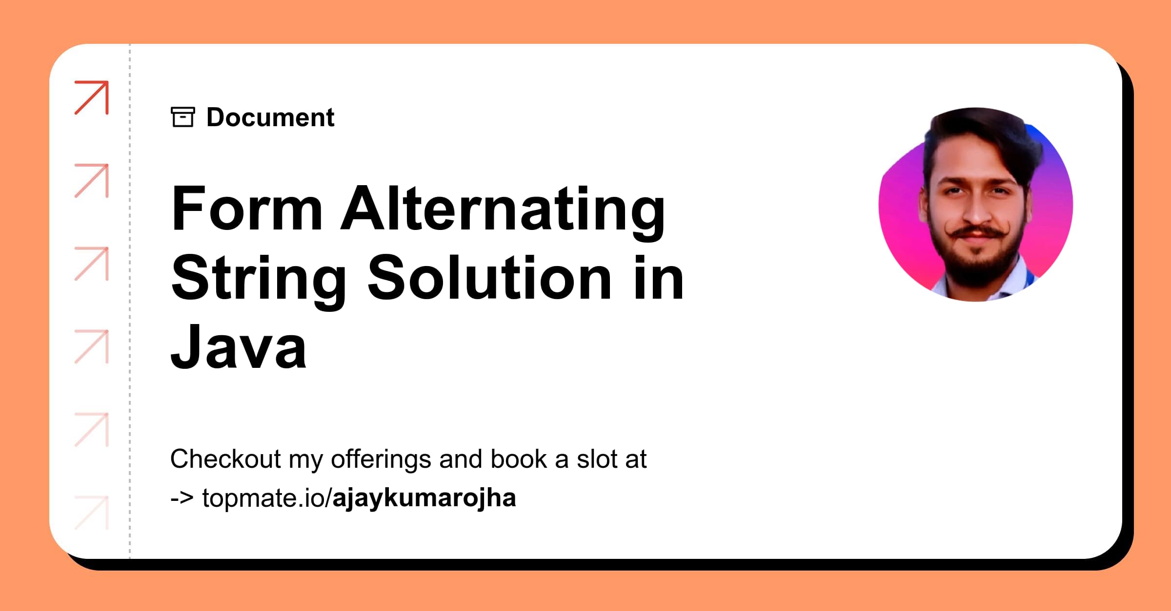 Form Alternating String Solution in Java with Ajay Kumar Ojha
