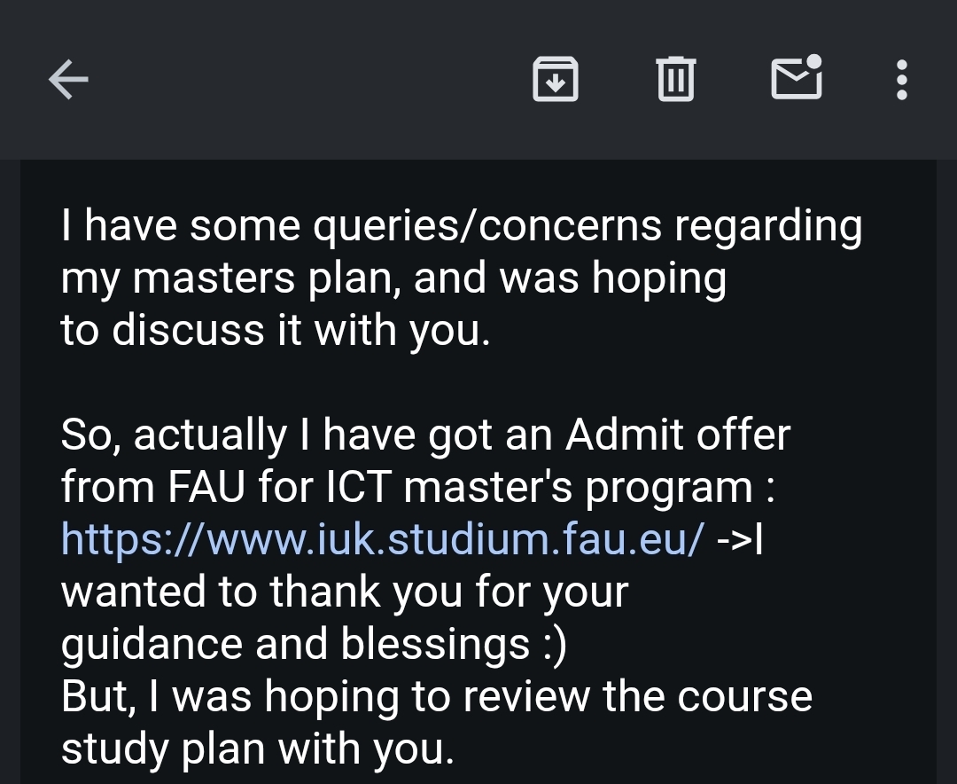 Student testimonial