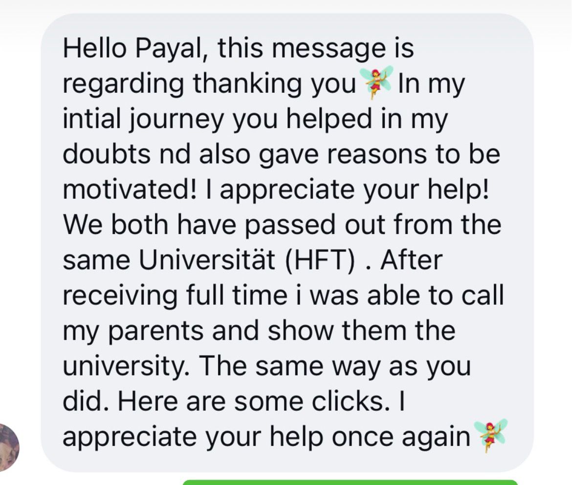 Student testimonial