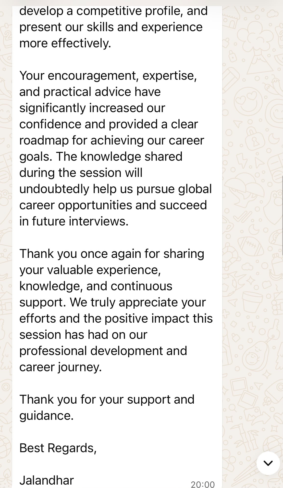 Student testimonial
