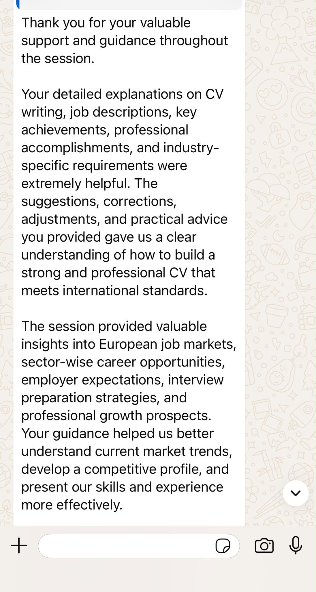Student testimonial