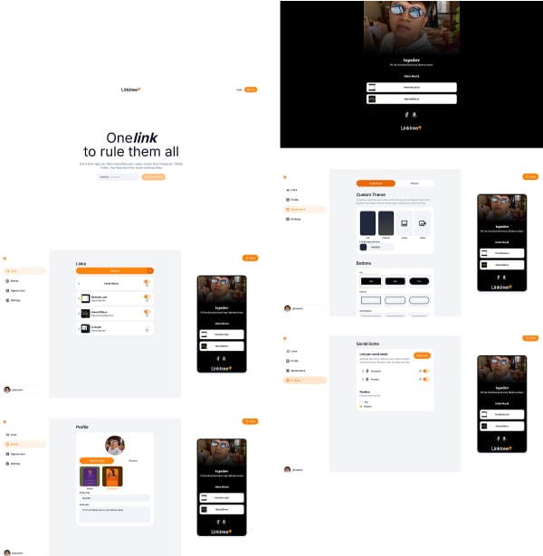 Linktree Clone project images