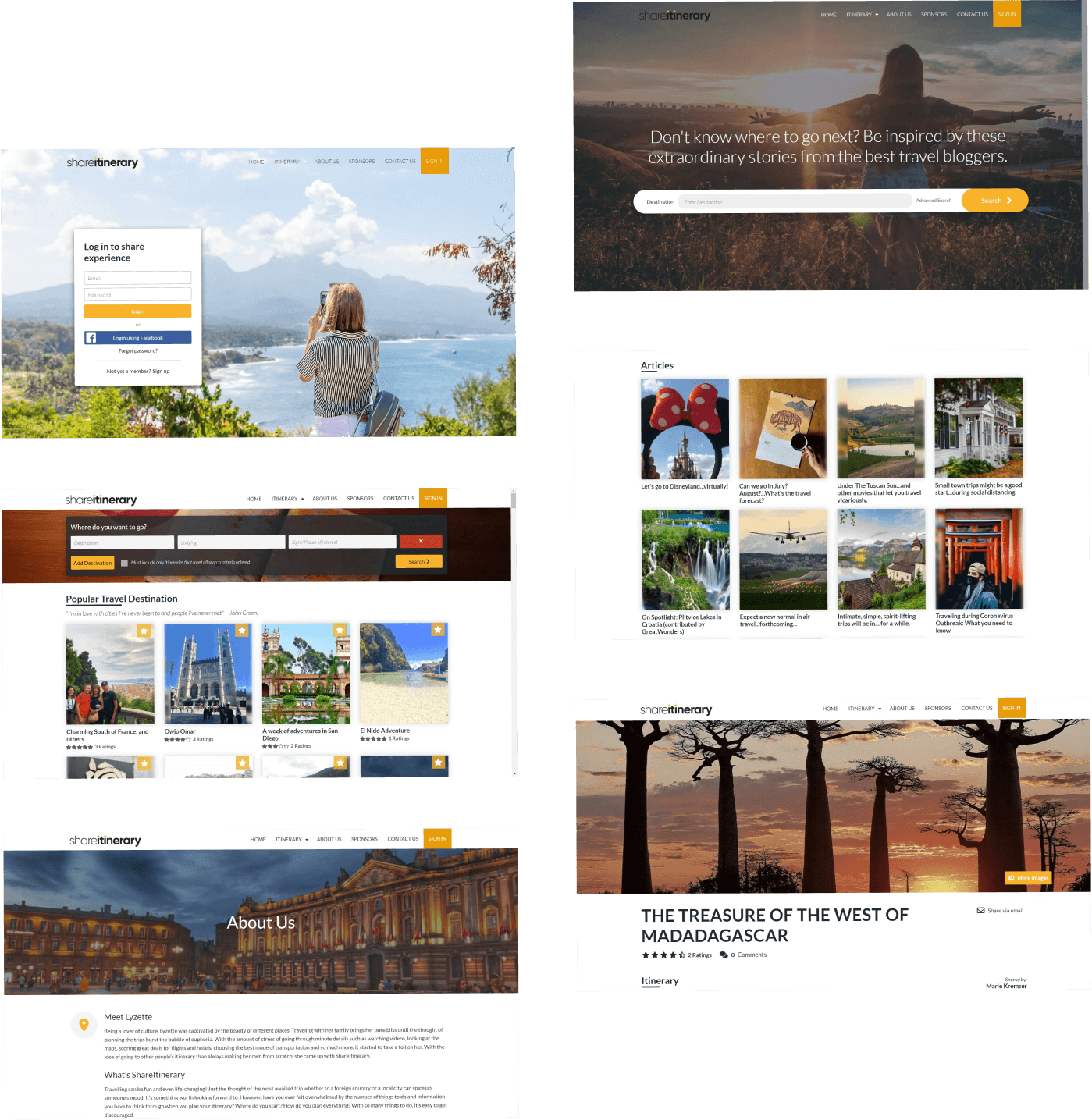 Shareitineray project screenshot