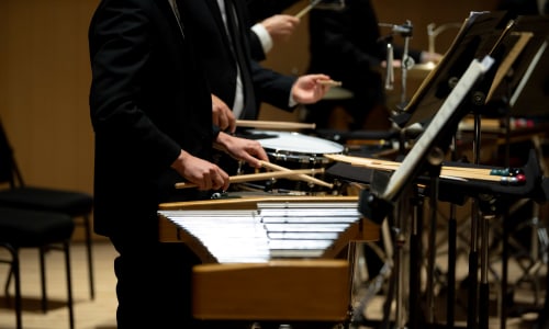 Members of the TSO Percussion section perform at Roy Thomson Hall