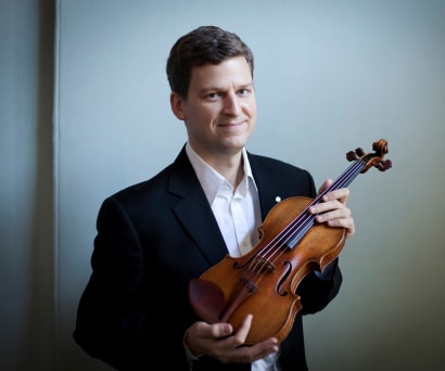 James Ehnes standing with his violin