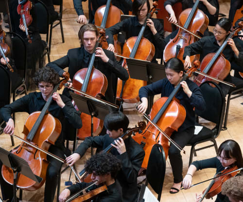 TSYO cello section performing