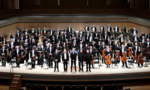 Toronto Symphony Orchestra on stage in Roy Thomson Hall