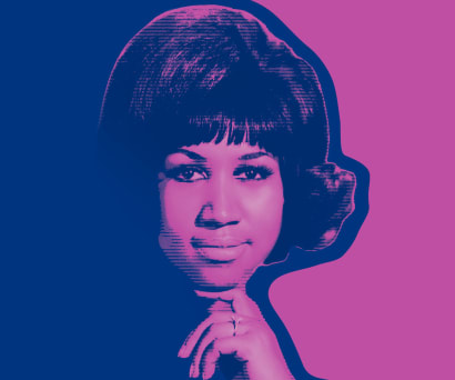 Aretha Franklin halftone portrait