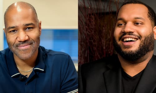 Barrett Principal Education Conductor & Community Ambassador Daniel Bartholomew-Poyser and Principal Viola Michael Casimir