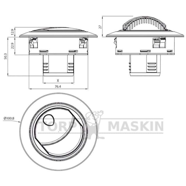 LUFTVENTIL 60 MM SVIVEL - slideshow 1
