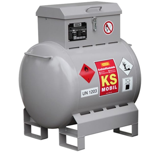 BENSINTANK 200L RUND STÅL 12V PUMPE