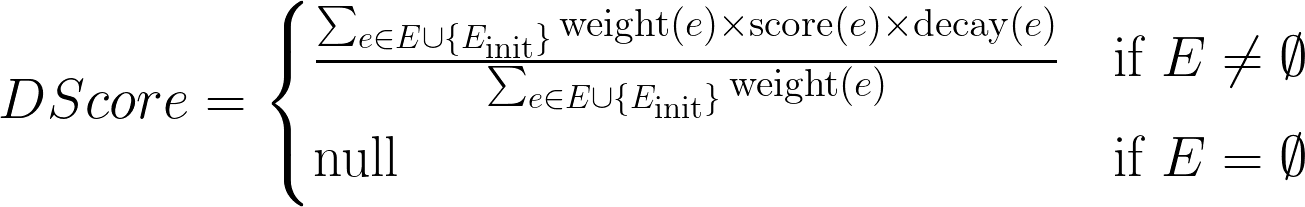 Mathematical description disqualification score formula