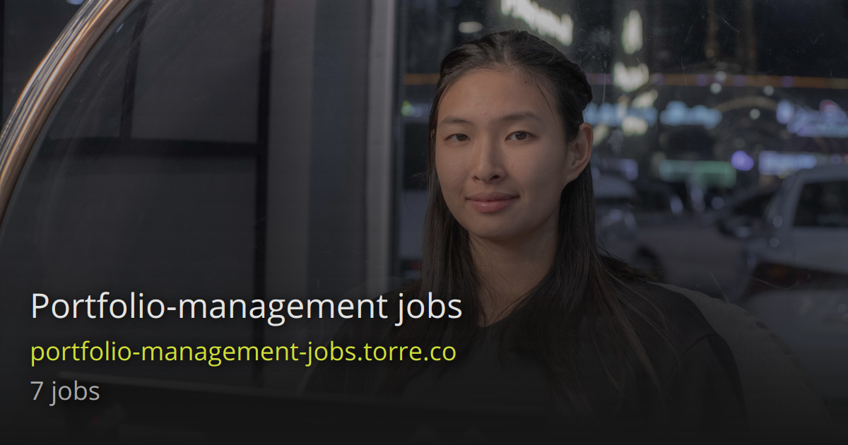 Portfolio Management Jobs Torre