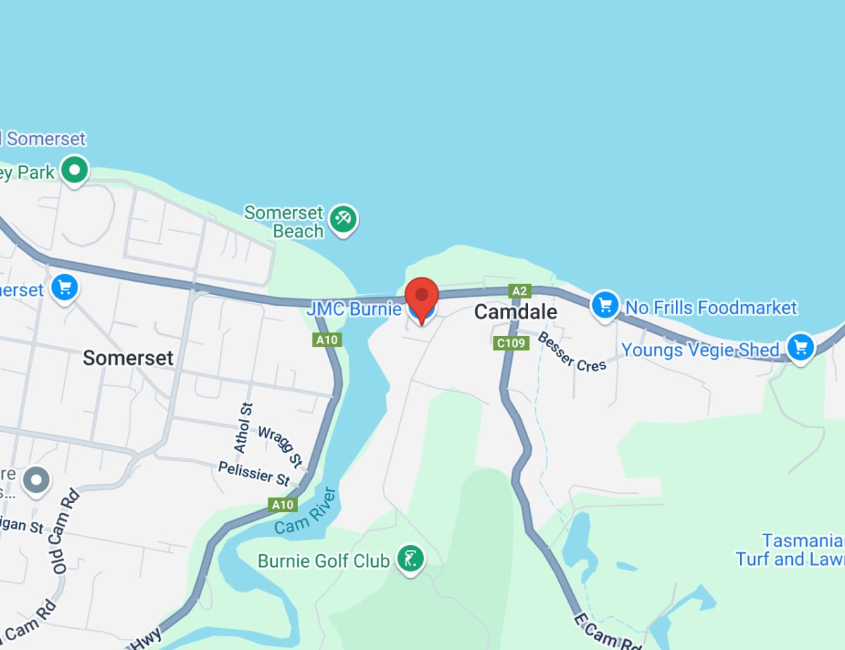 JMC Mitsubishi Burnie map
