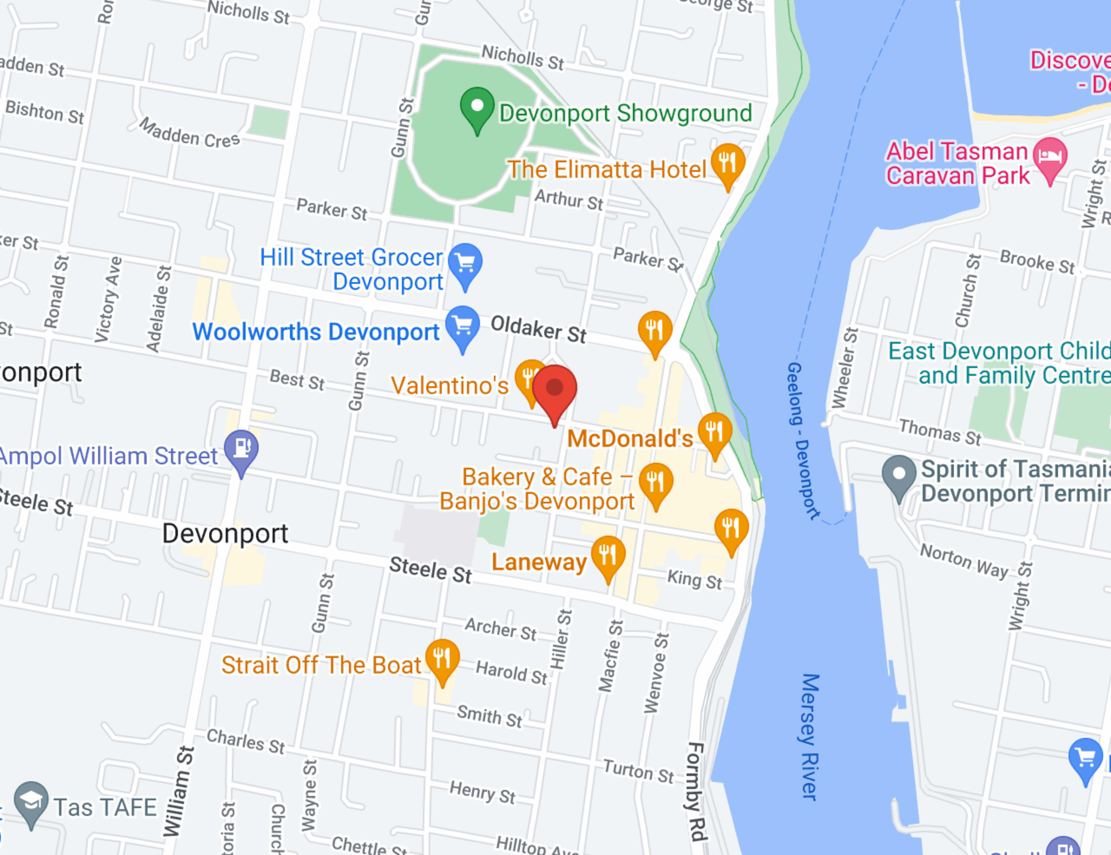 Devonport Isuzu UTE map