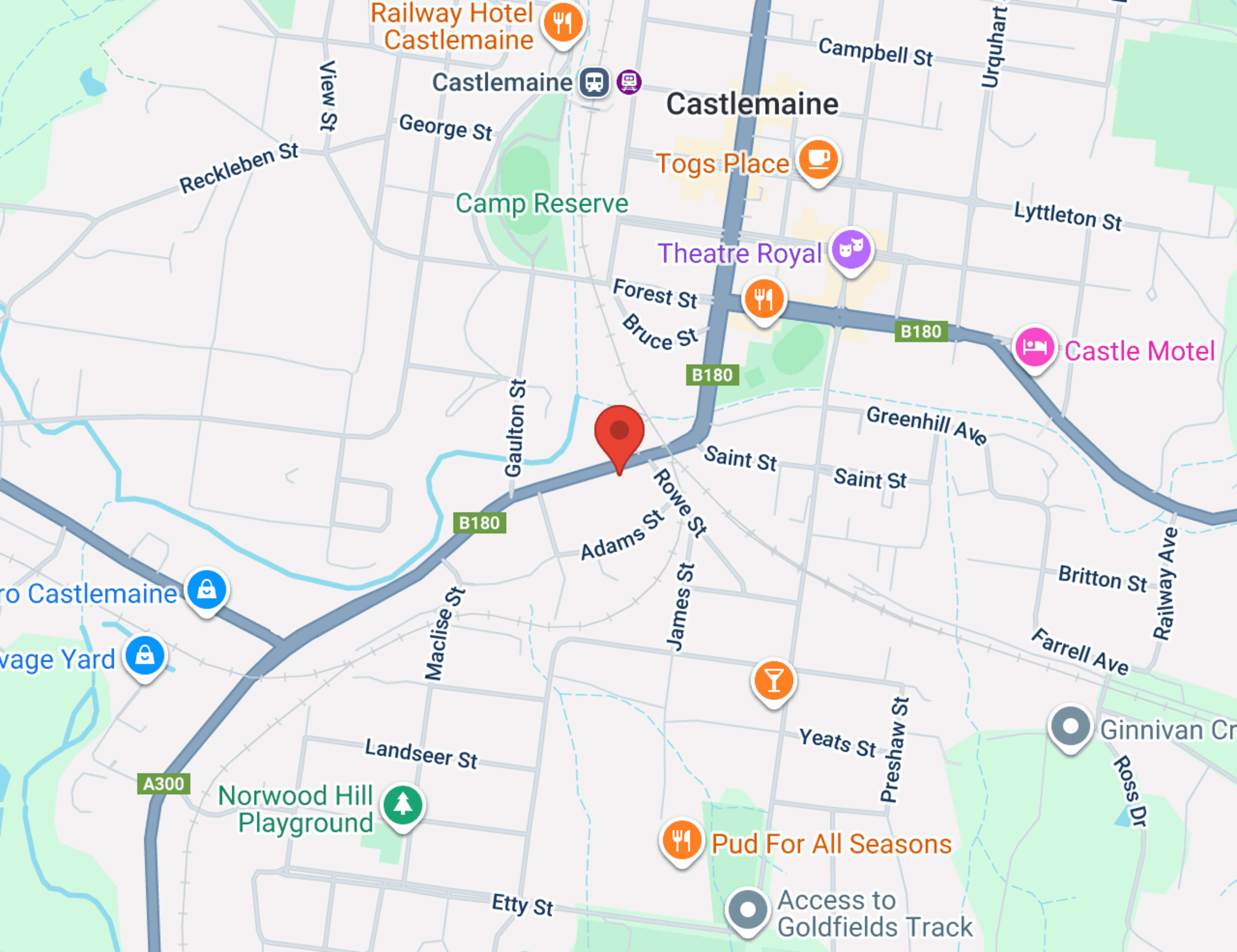 Castlemaine Mitsubishi map
