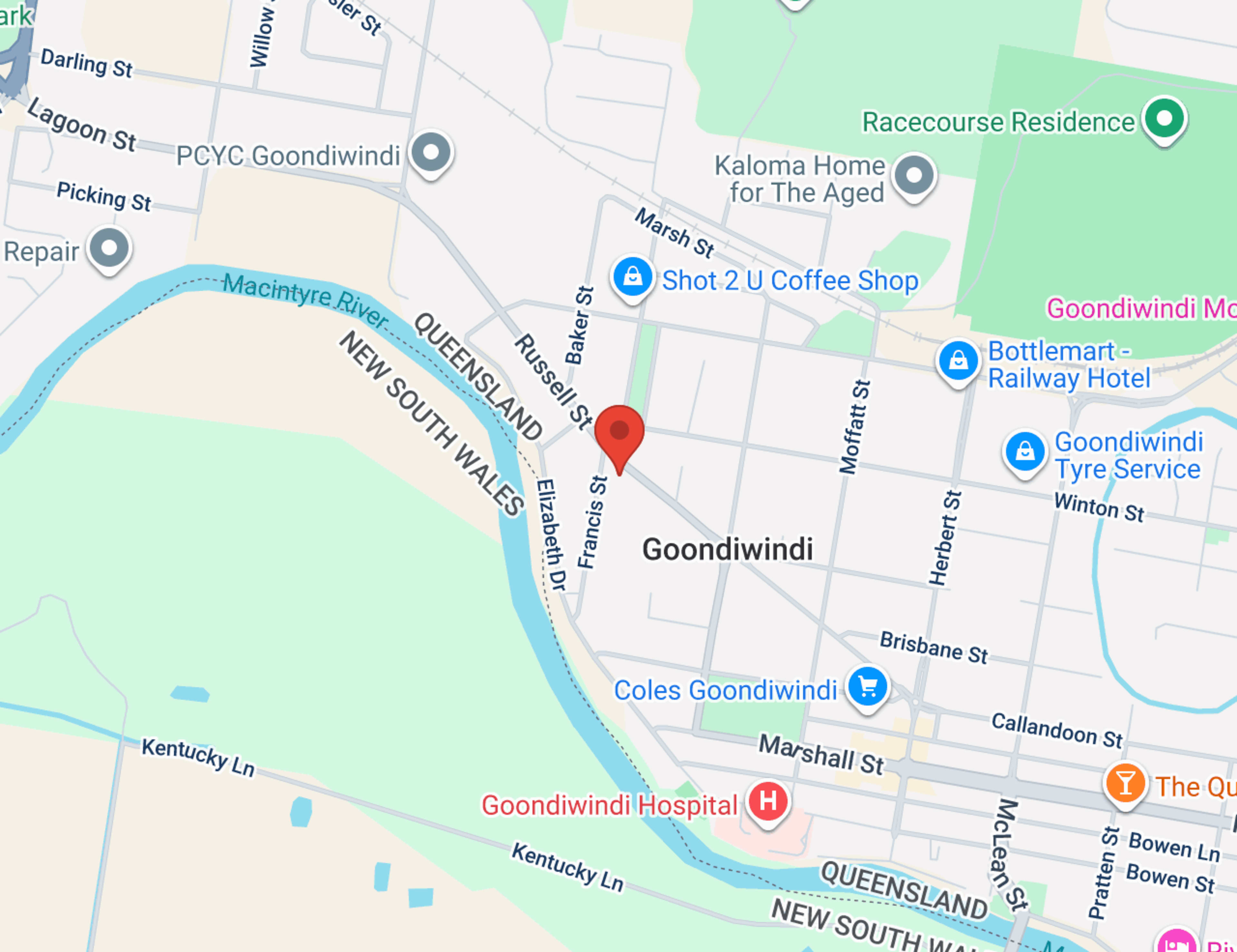 Tait Toyota Goondiwindi map