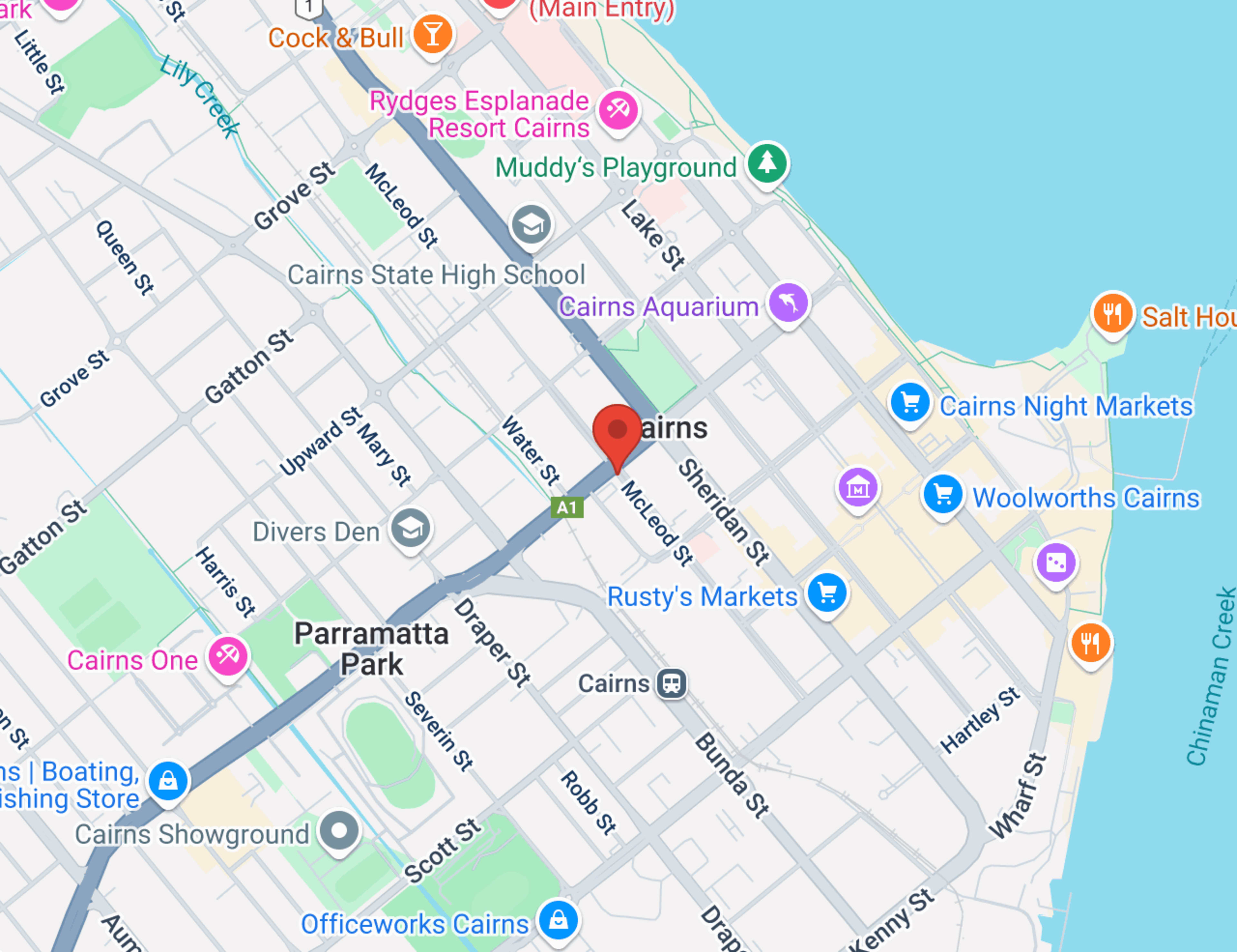 JAC Motors Cairns map