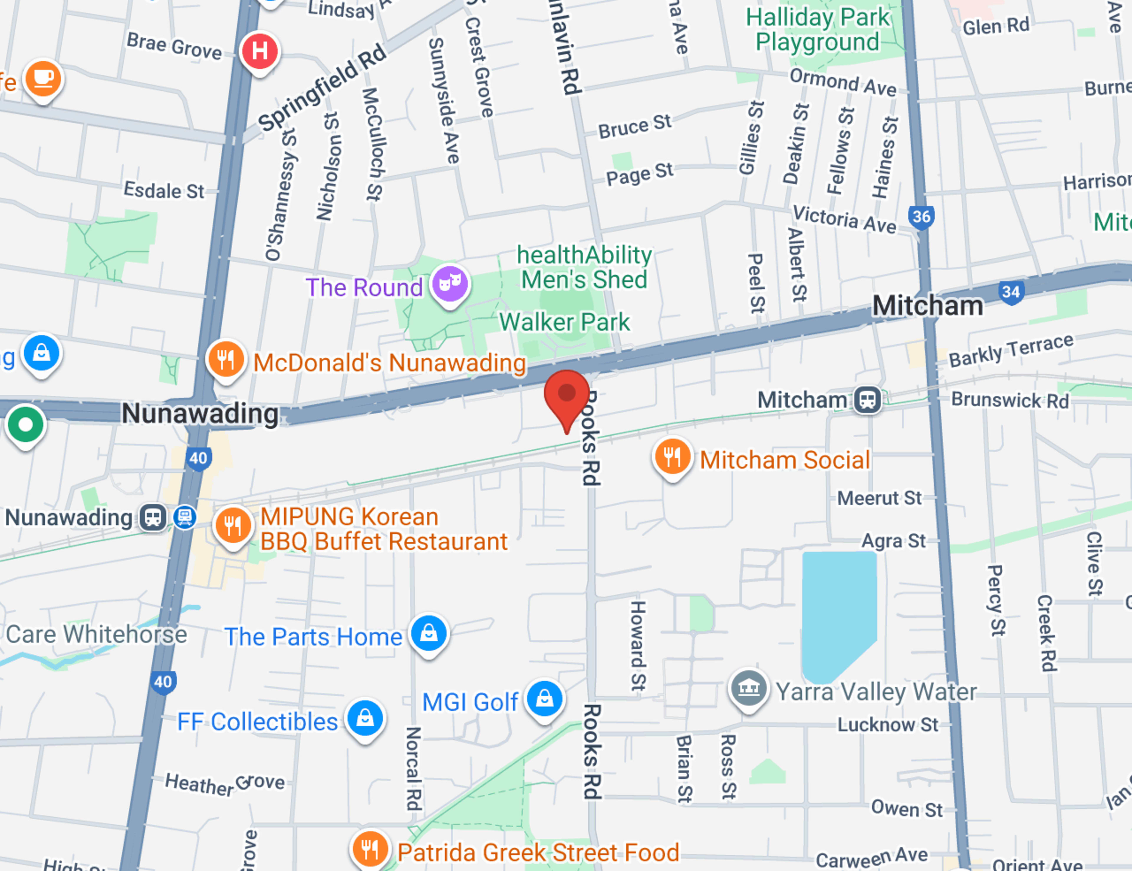 Nunawading Jeep - Parts map