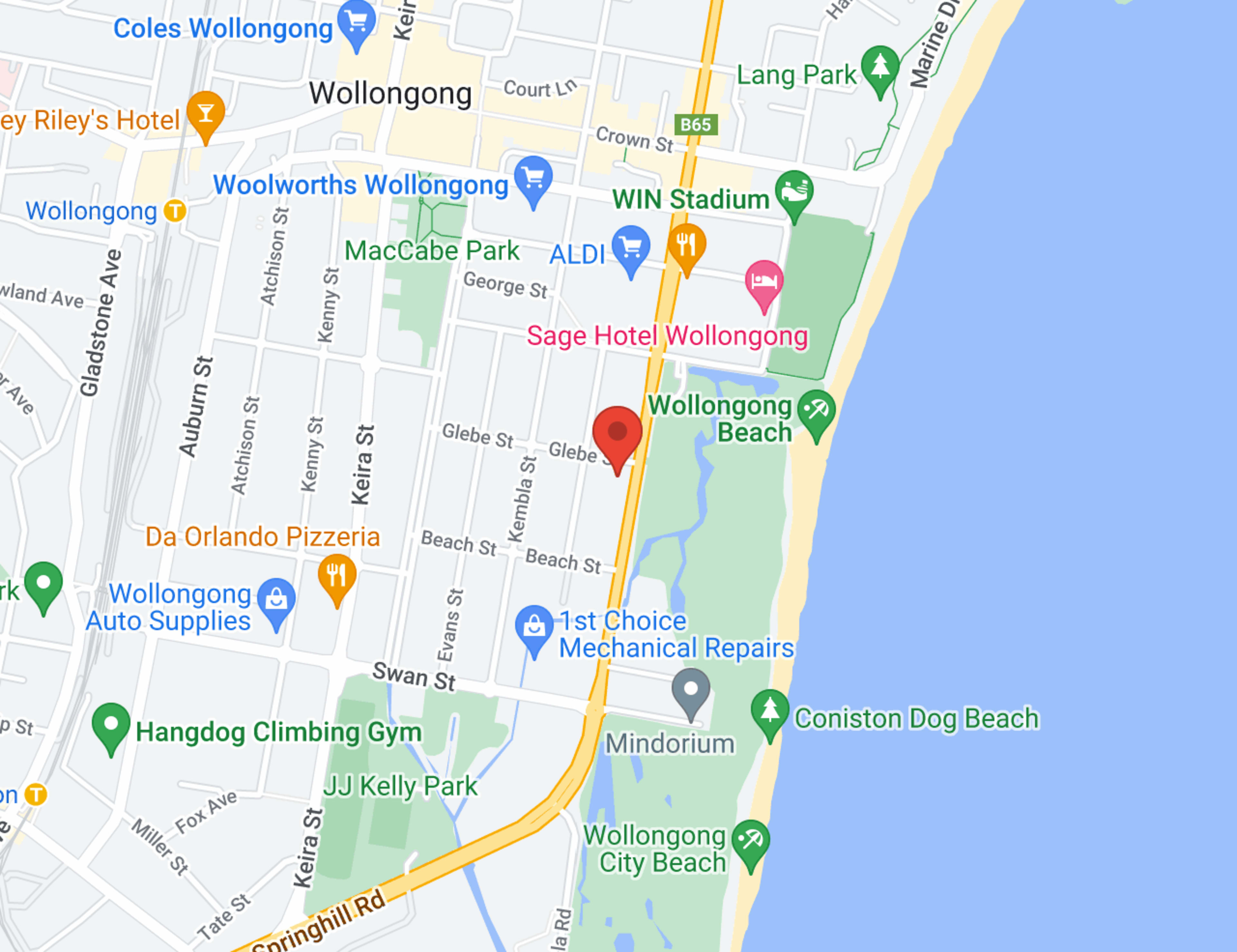 Tynan Chery Wollongong map