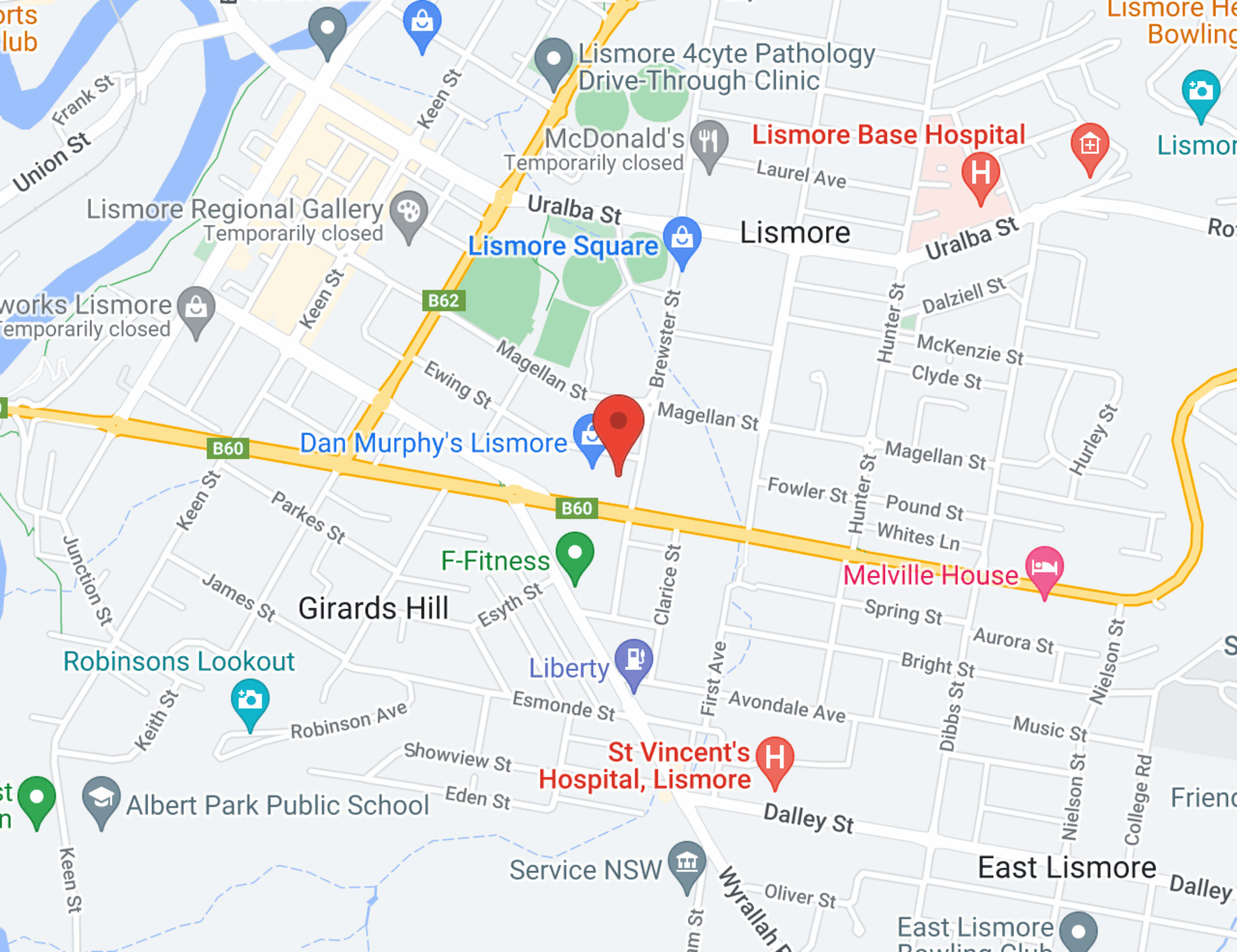 Lismore Kia map