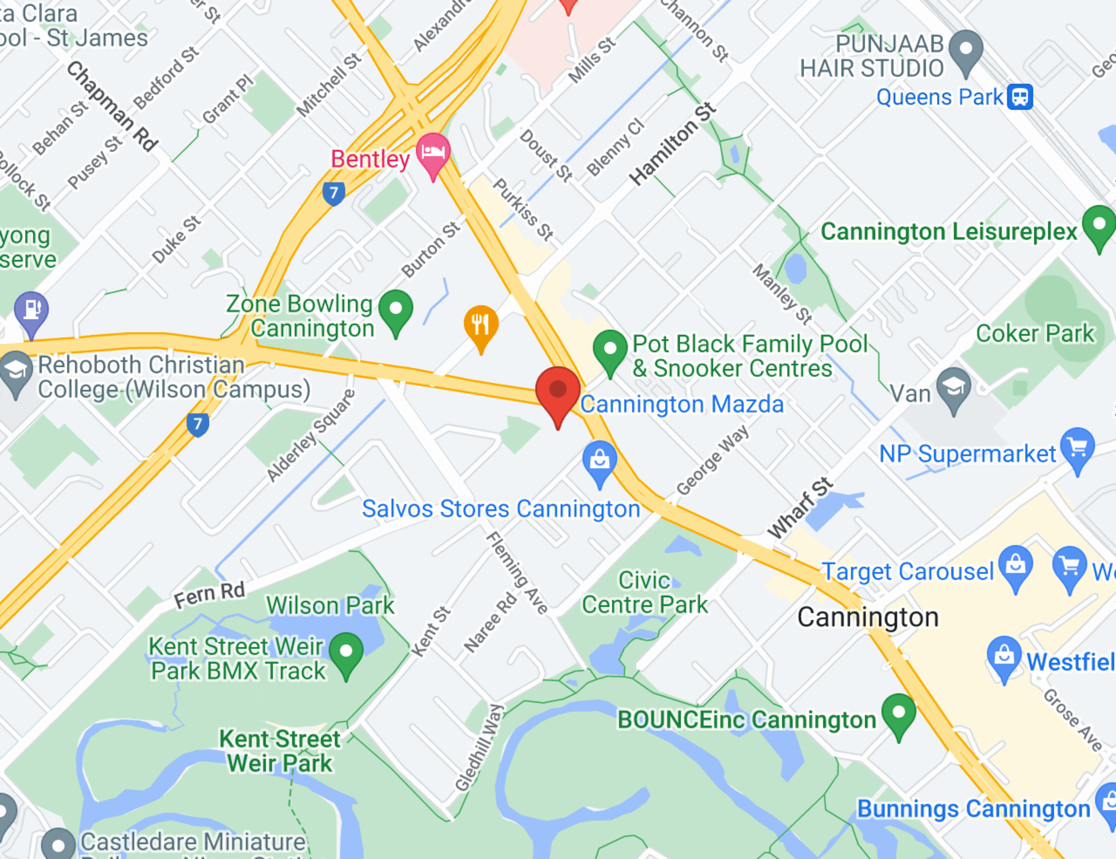 Cannington Mazda - Service map
