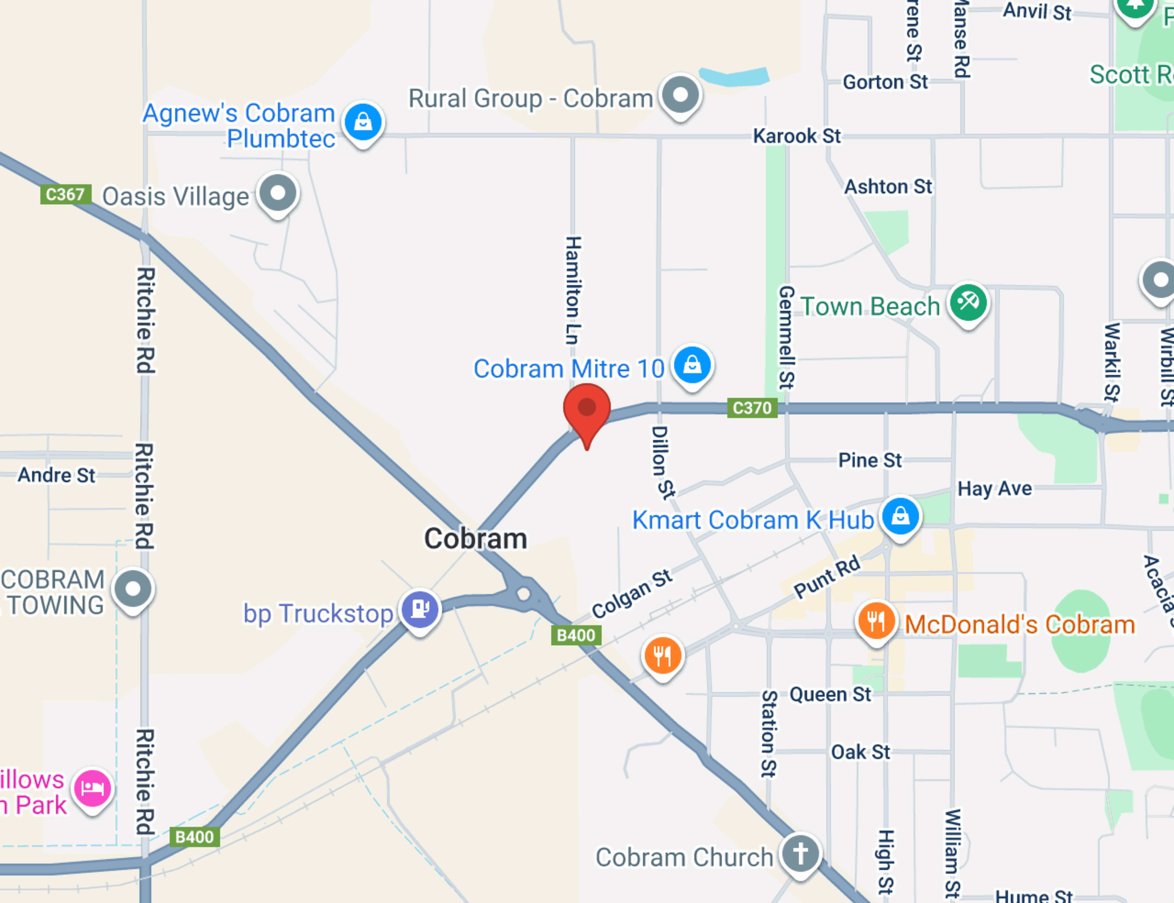 Cobram Toyota - Parts map