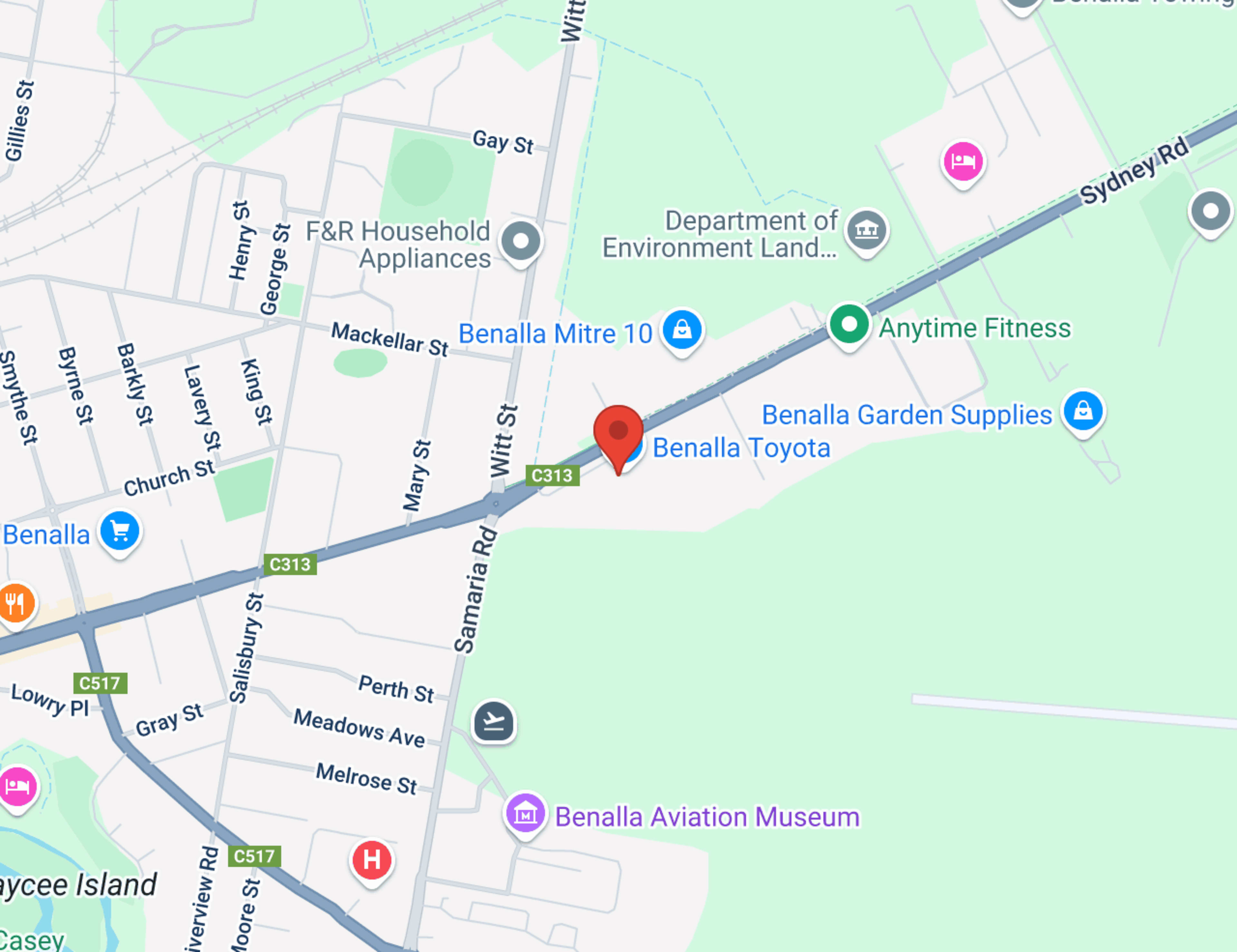 Delatite Ford - Benalla map