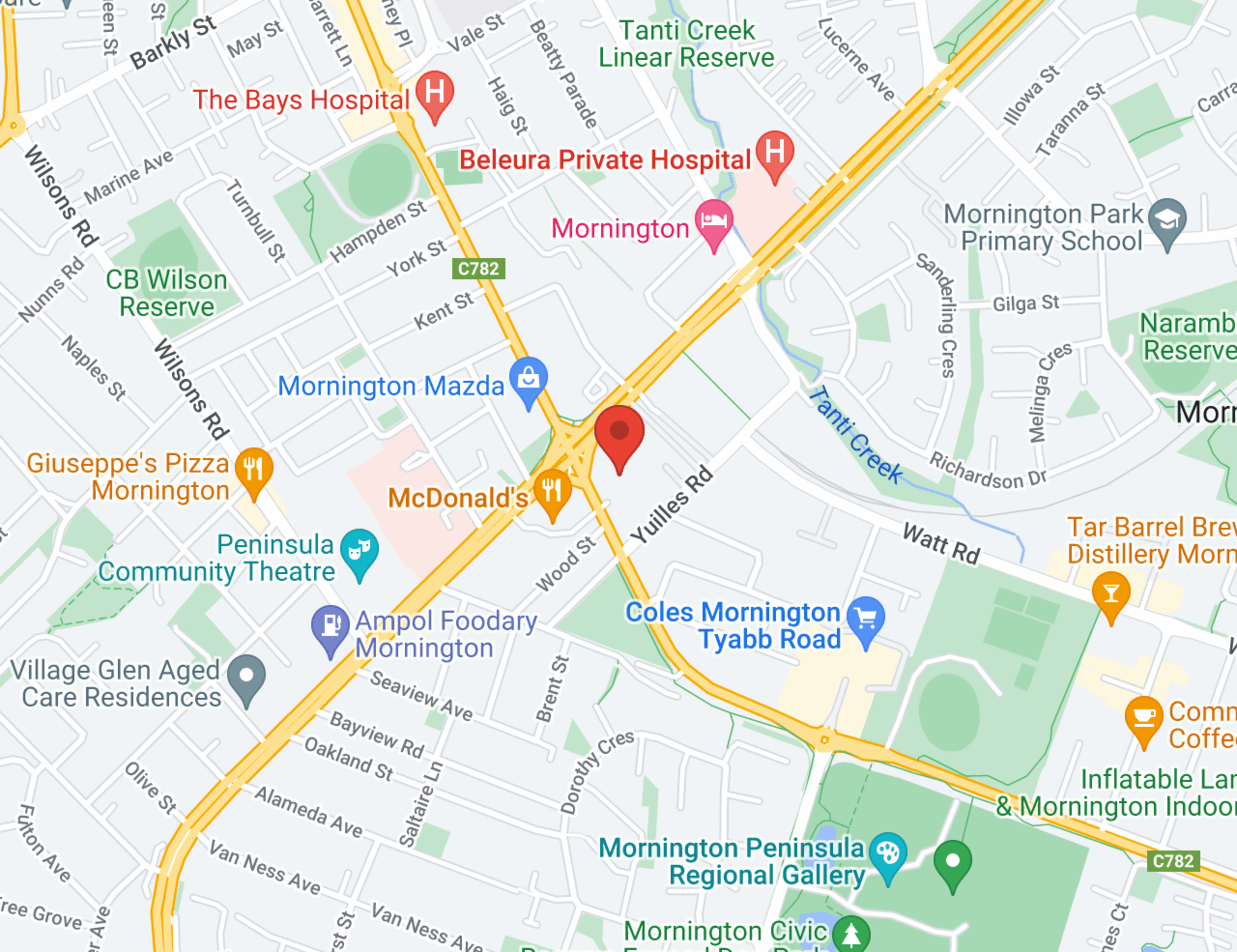 Mornington Hyundai map