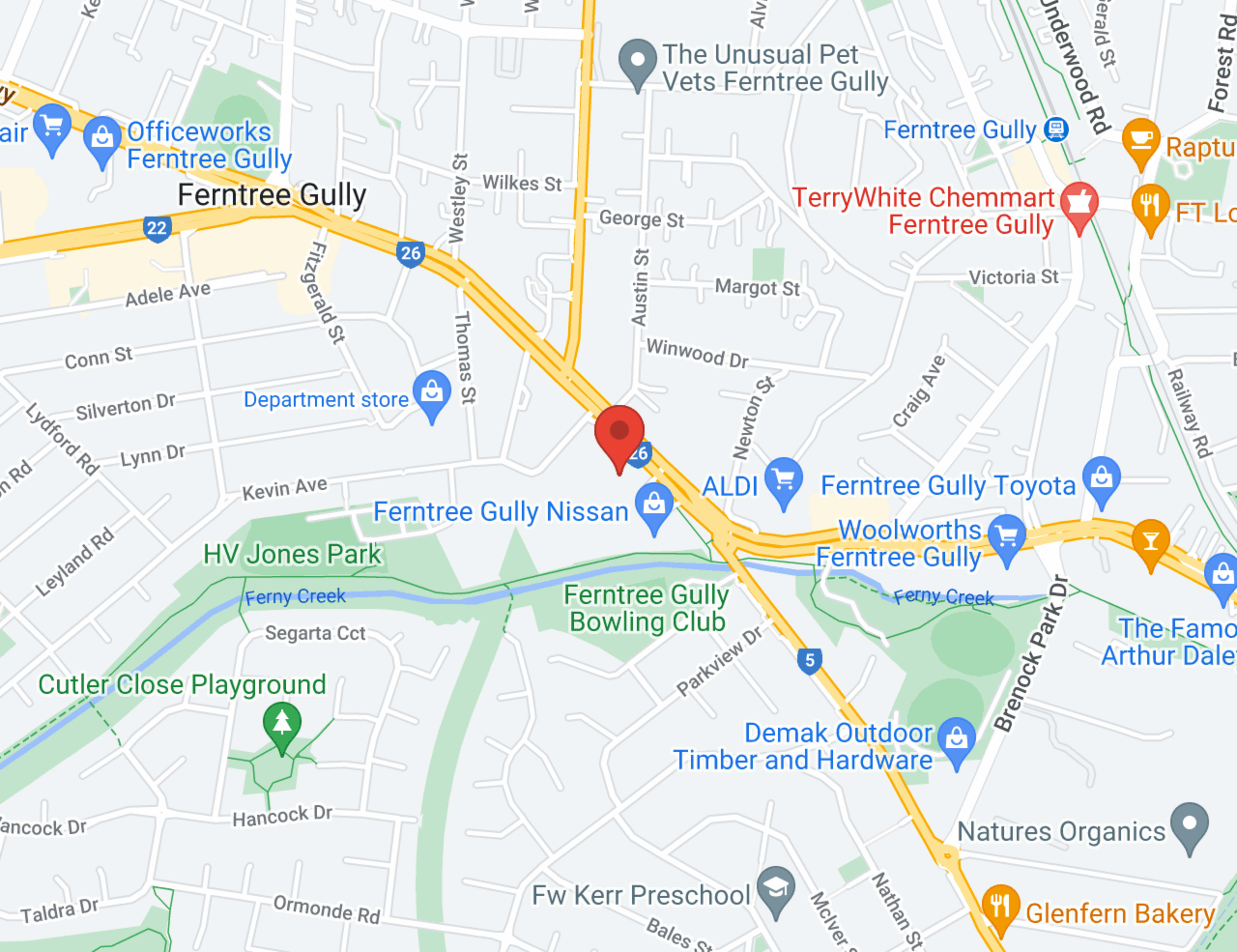 Ferntree Gully GMSV map