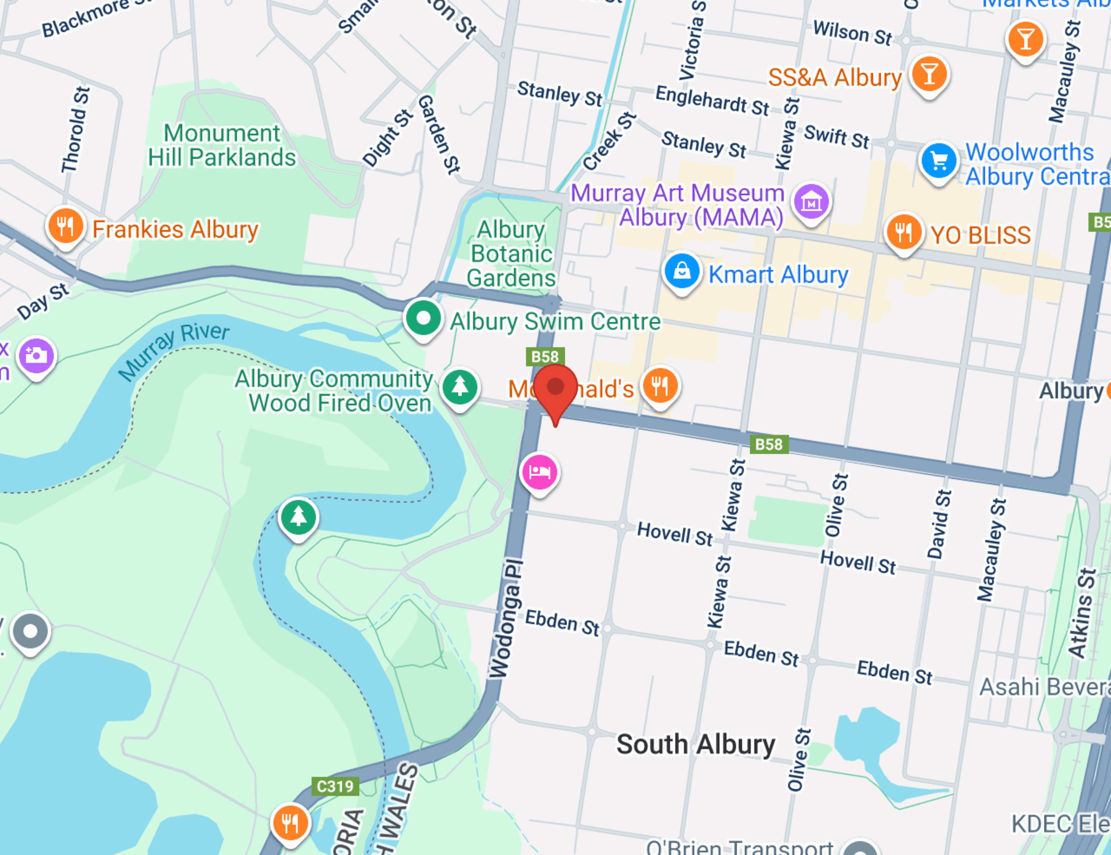 Albury Mazda map