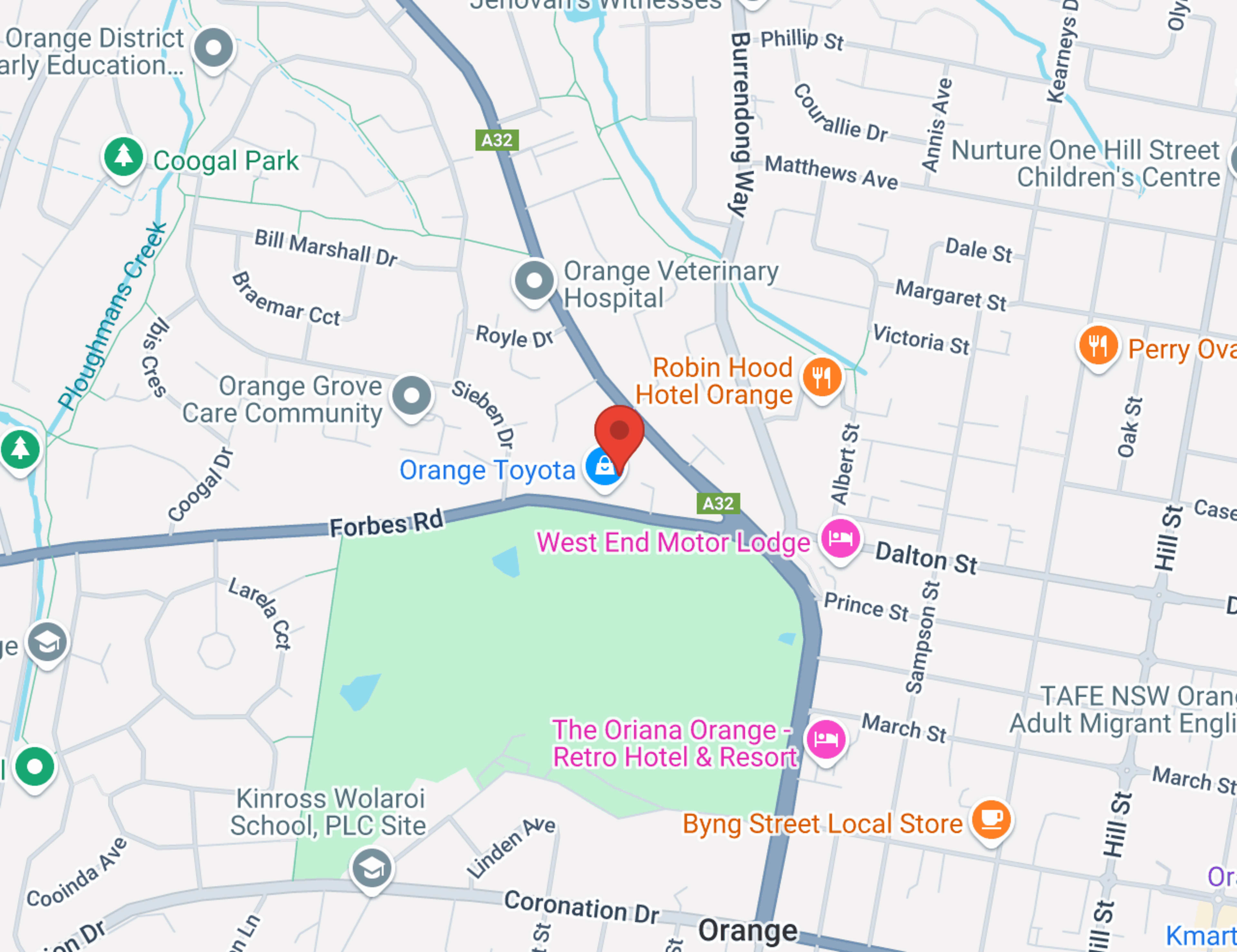 West Orange Motors - Service map