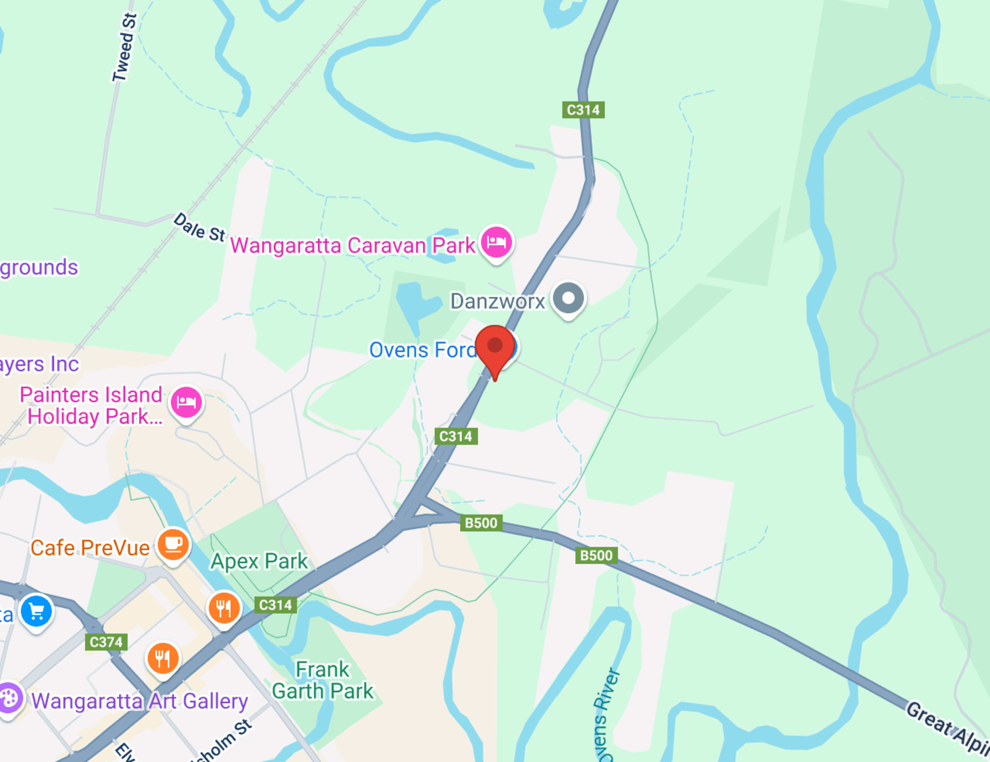 Ovens Kia map