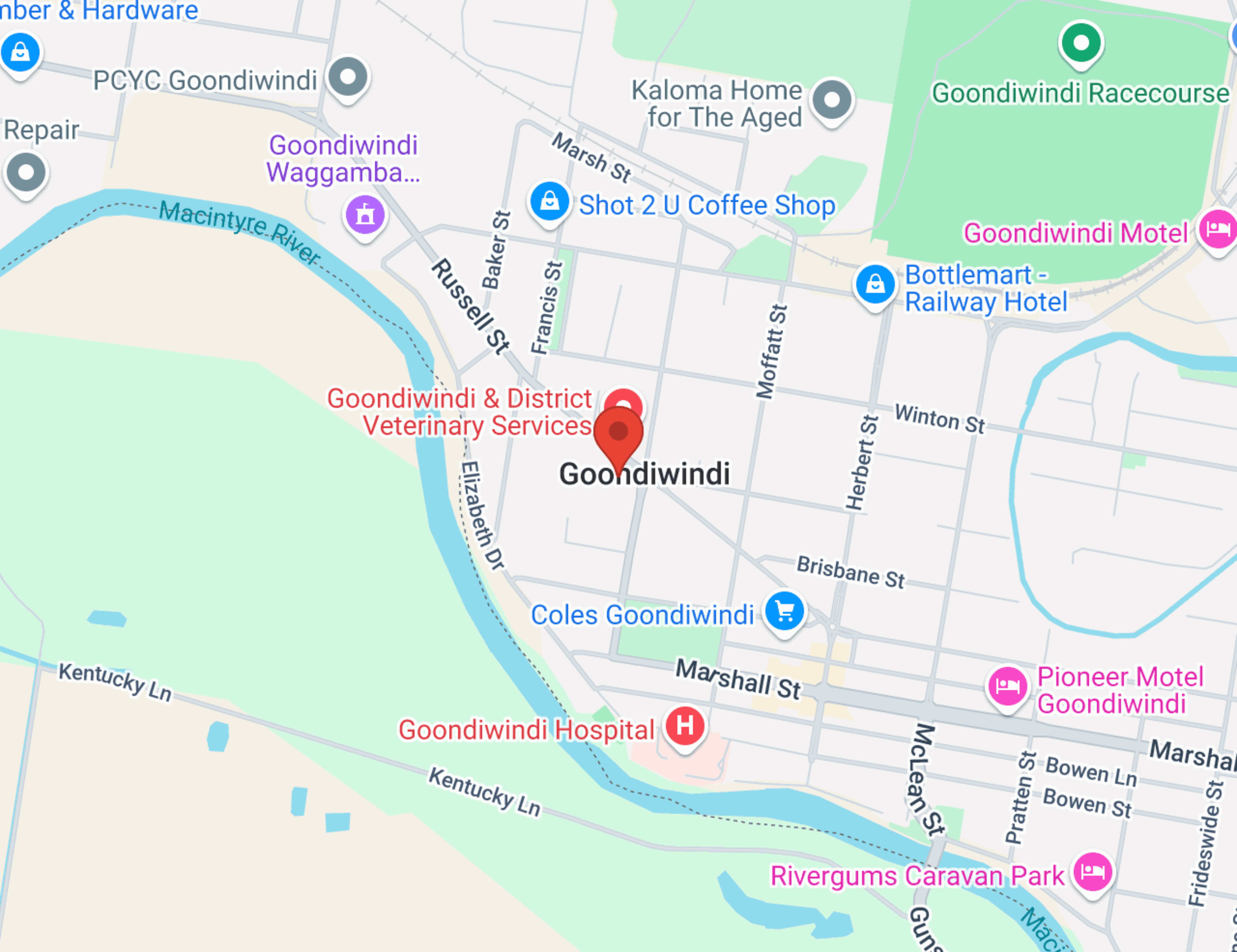 Tait Ford Goondiwindi map