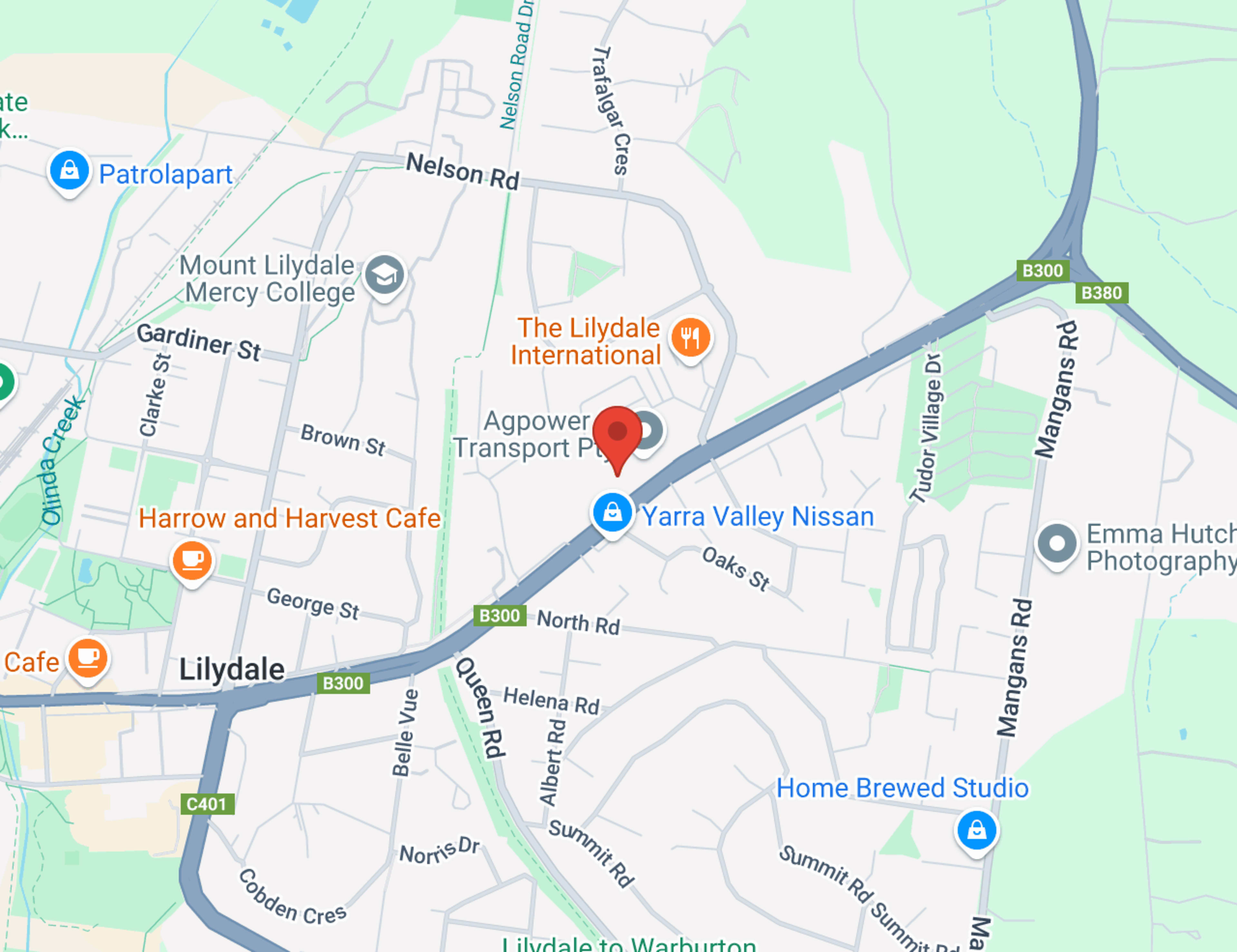 Genesis Motors - Lilydale map