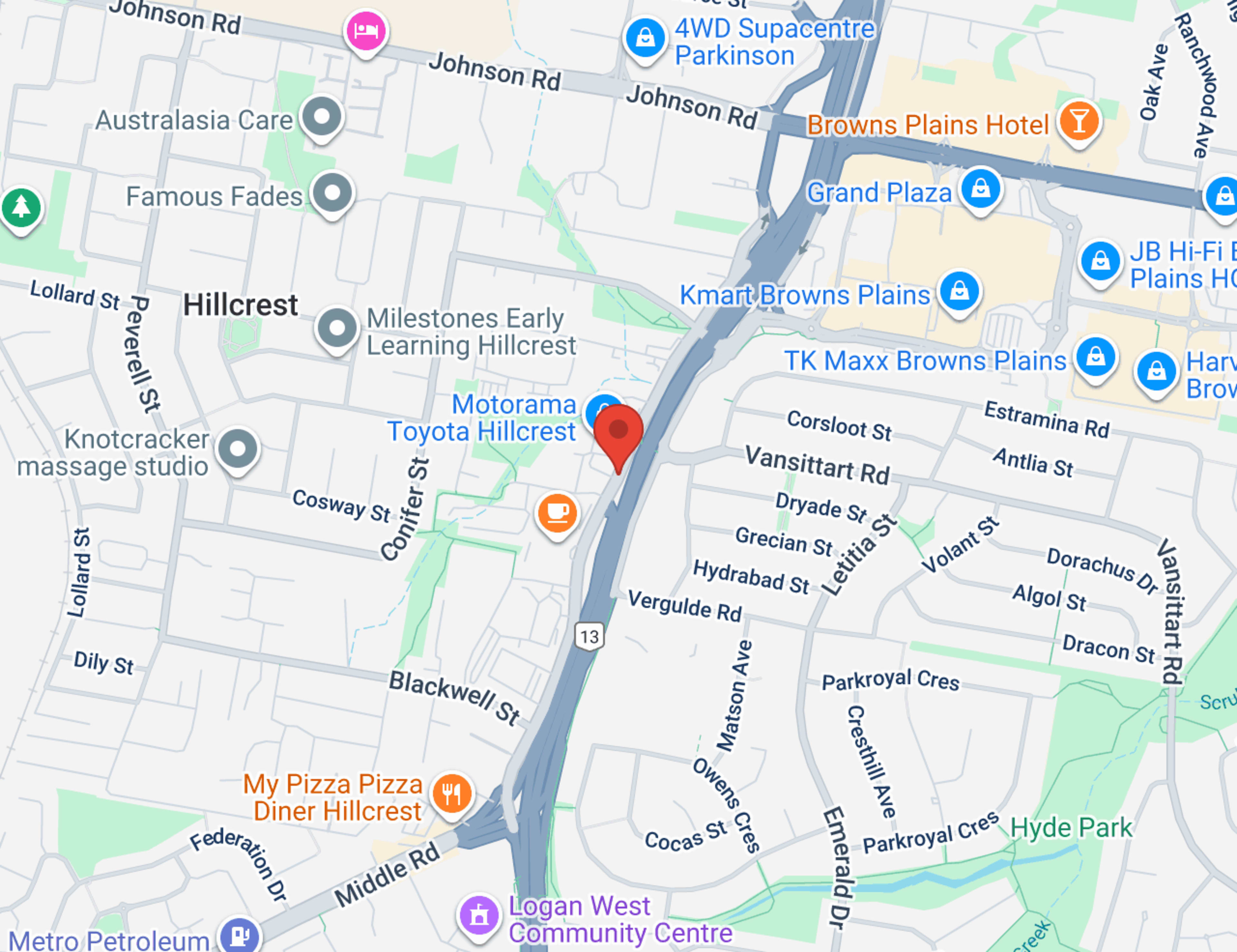 Motorama Mitsubishi Hillcrest map