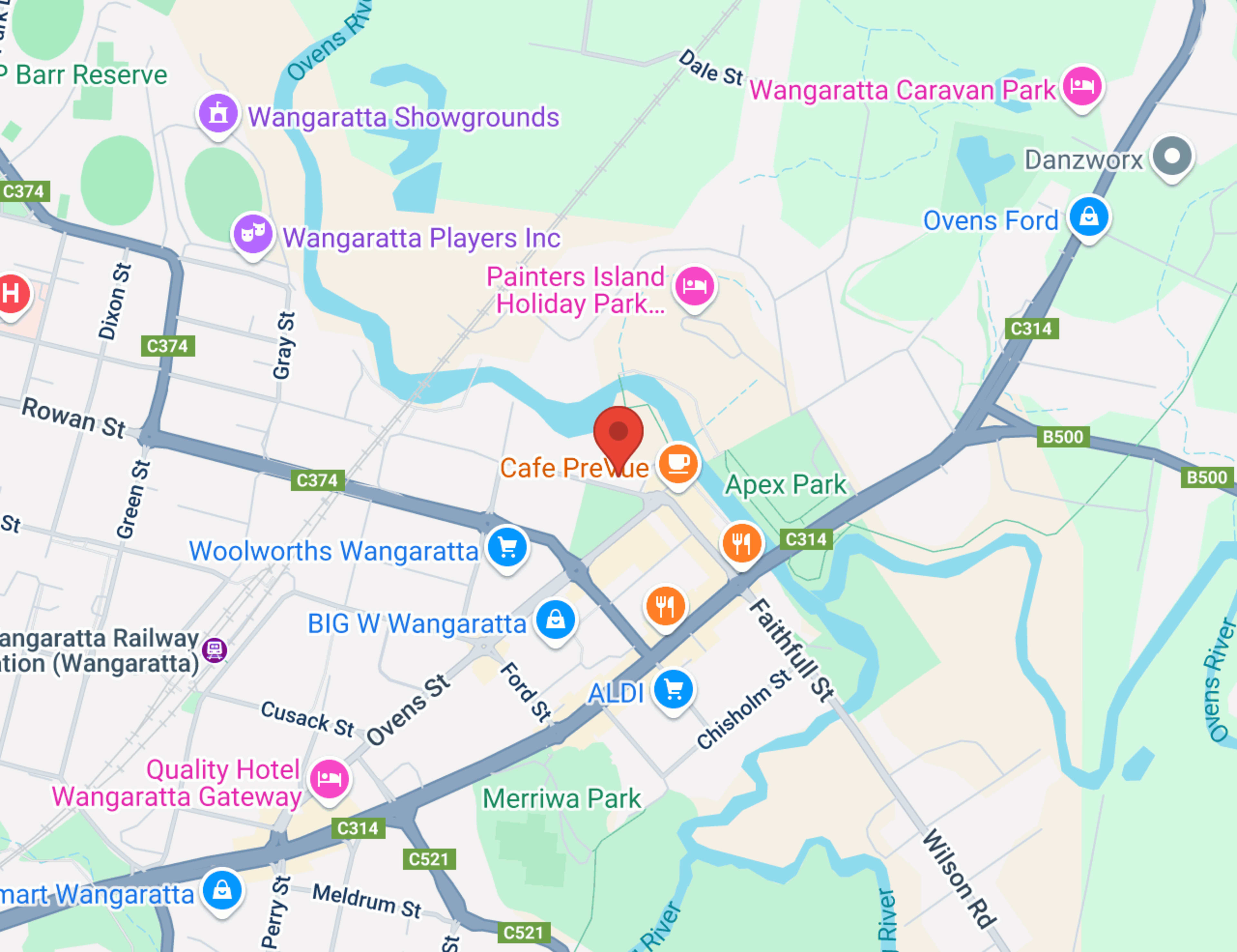 Wangaratta Mazda map