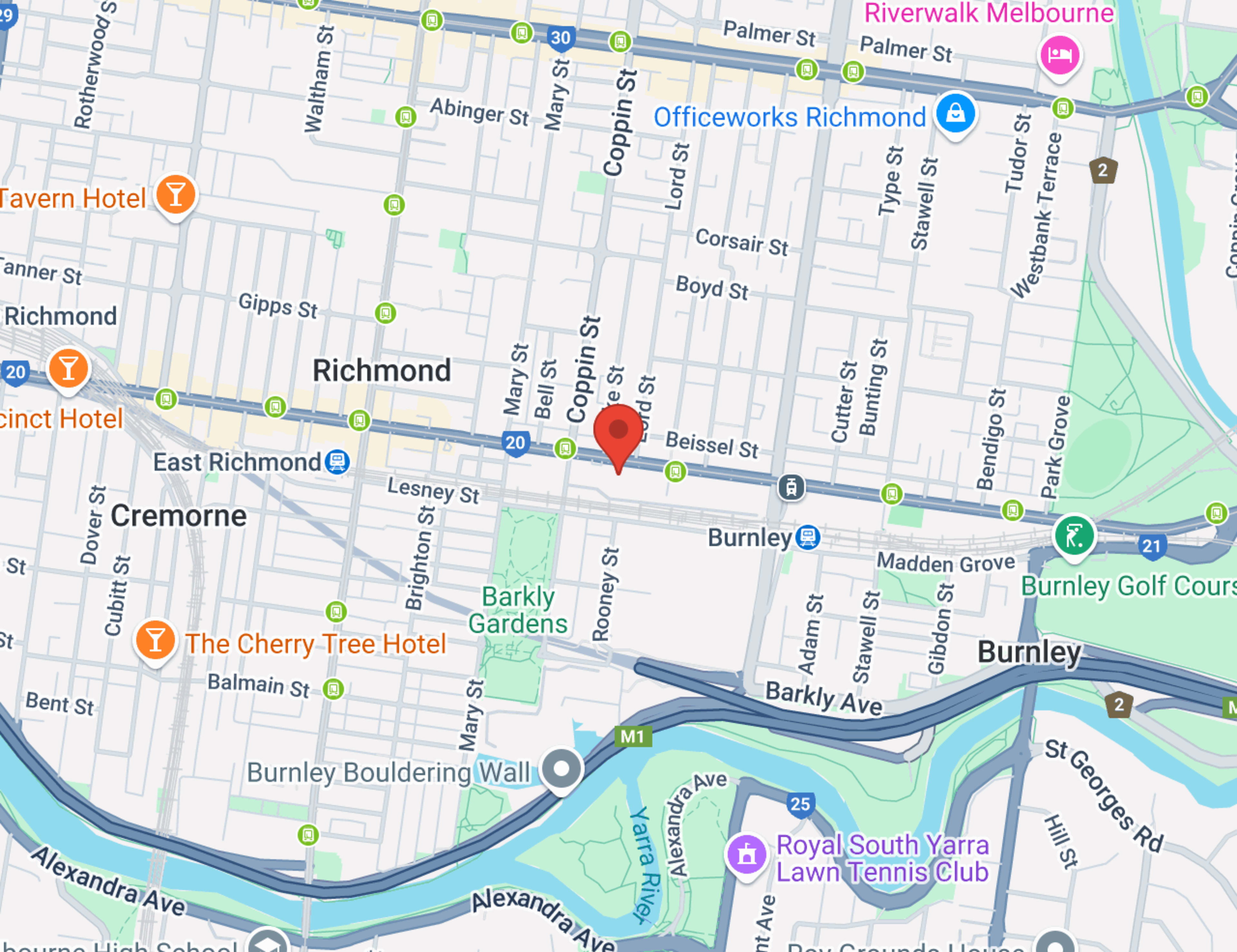 Maserati Melbourne map