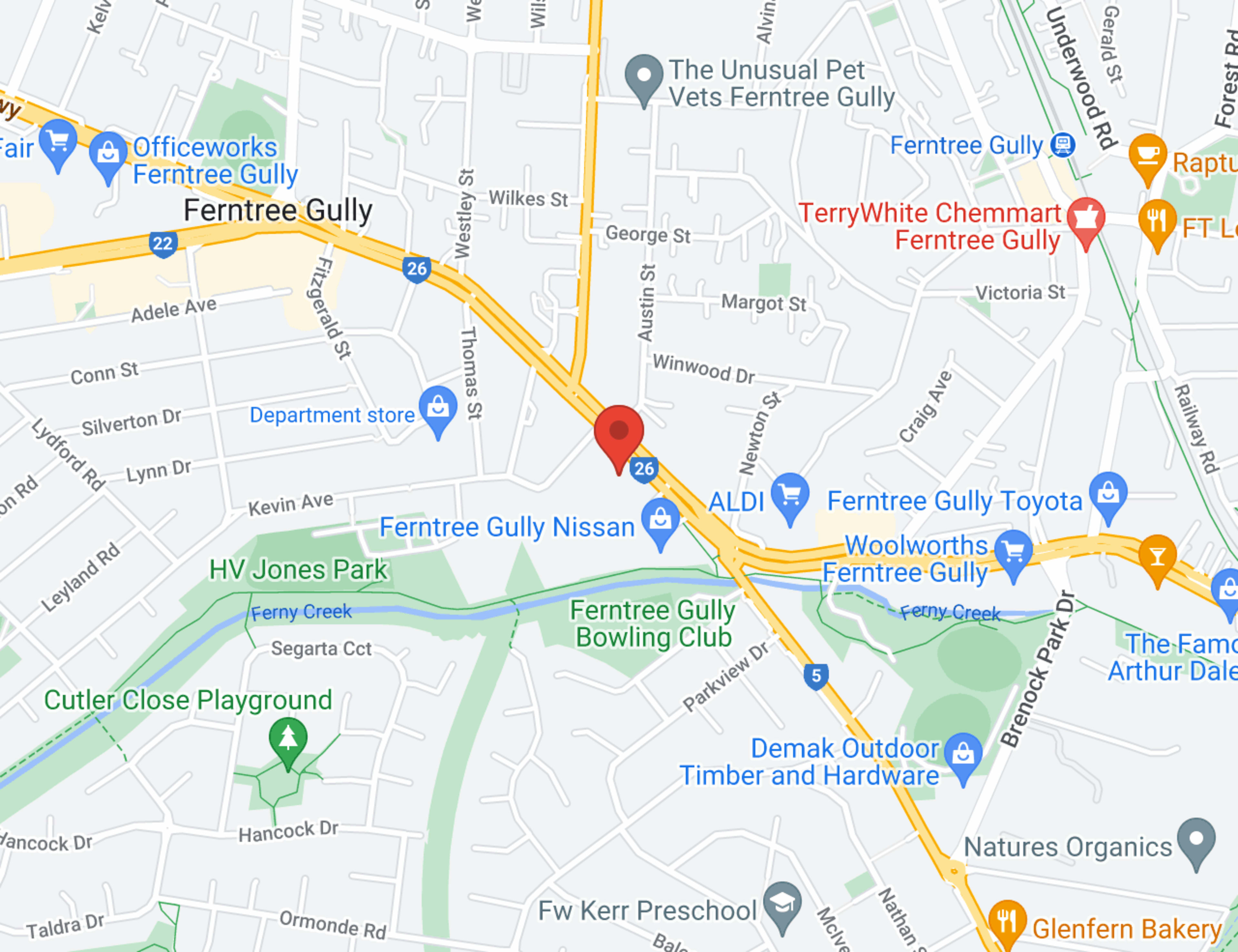 Ferntree Gully Volkswagen - Service map