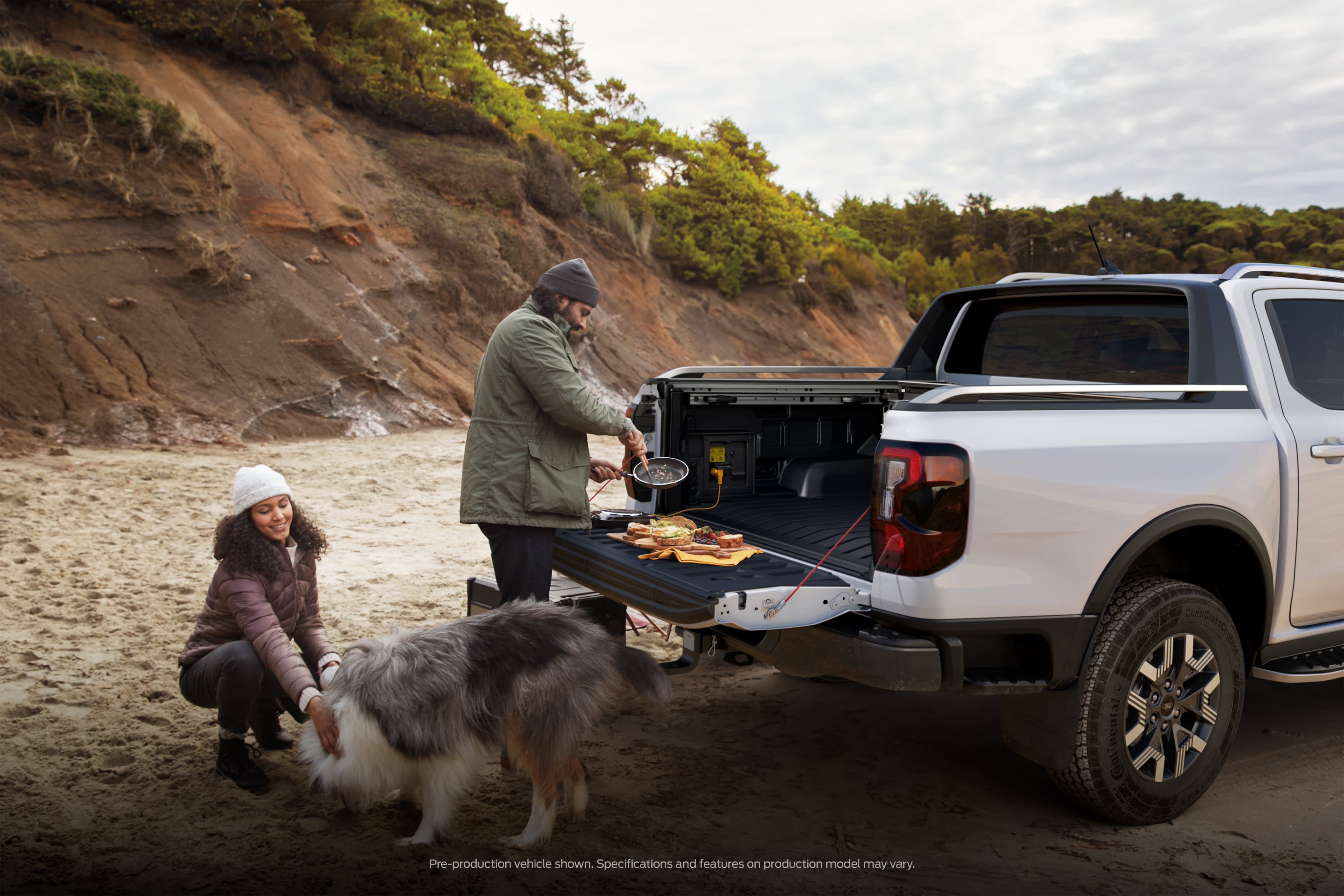 Cooking out the back of a Ford Ranger