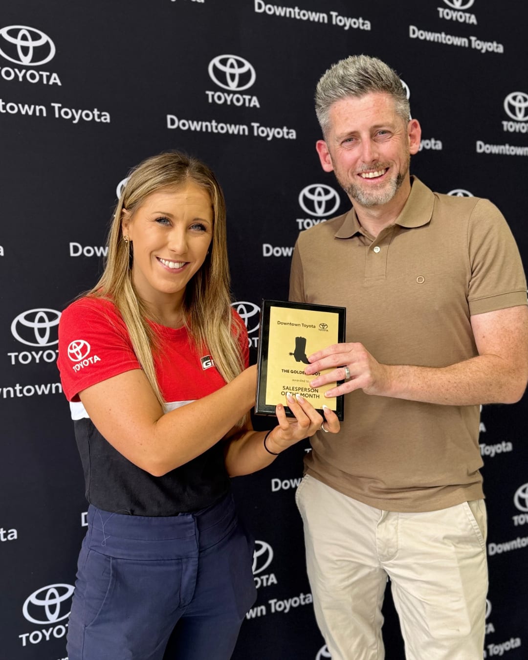 Brooke Rawson receives the Golden Boot award.