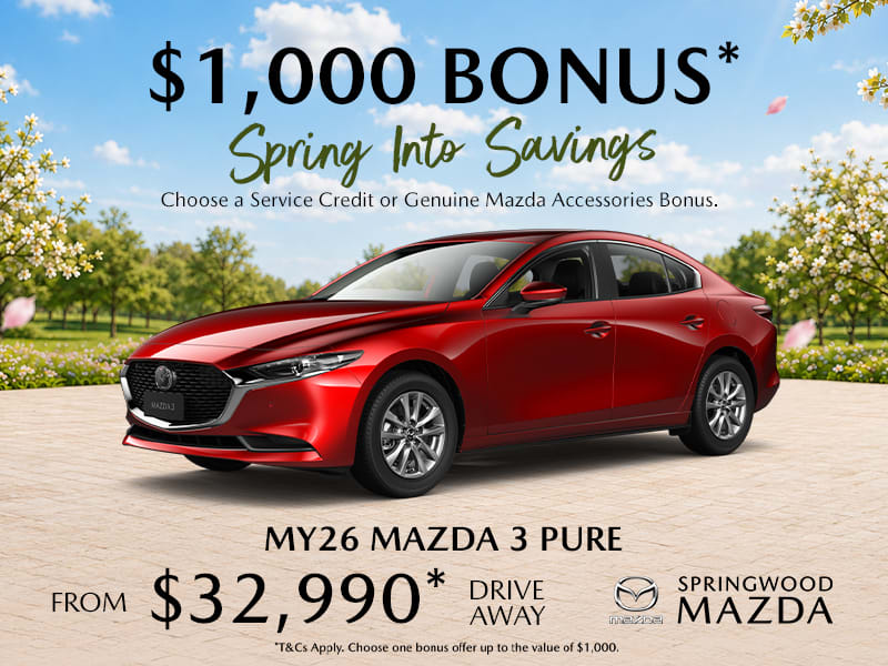 2026 Mazda 3 $1,000 Bonus - Springwood Mazda Brisbane