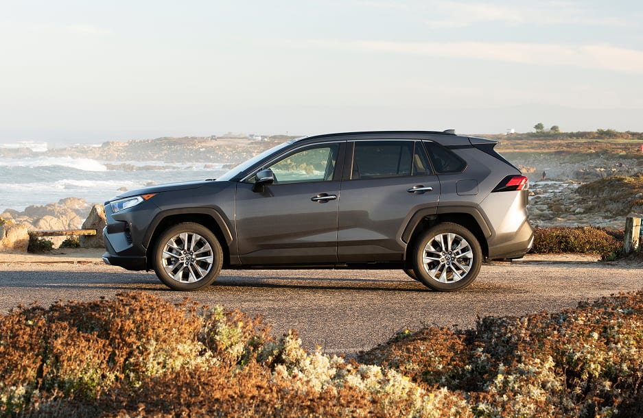 New Toyota RAV4 parked at a beach showcasing its modern SUV design