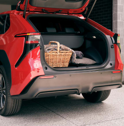 Toyota bZ4X boot with 452 litres of cargo space, perfect for weekend gear or groceries