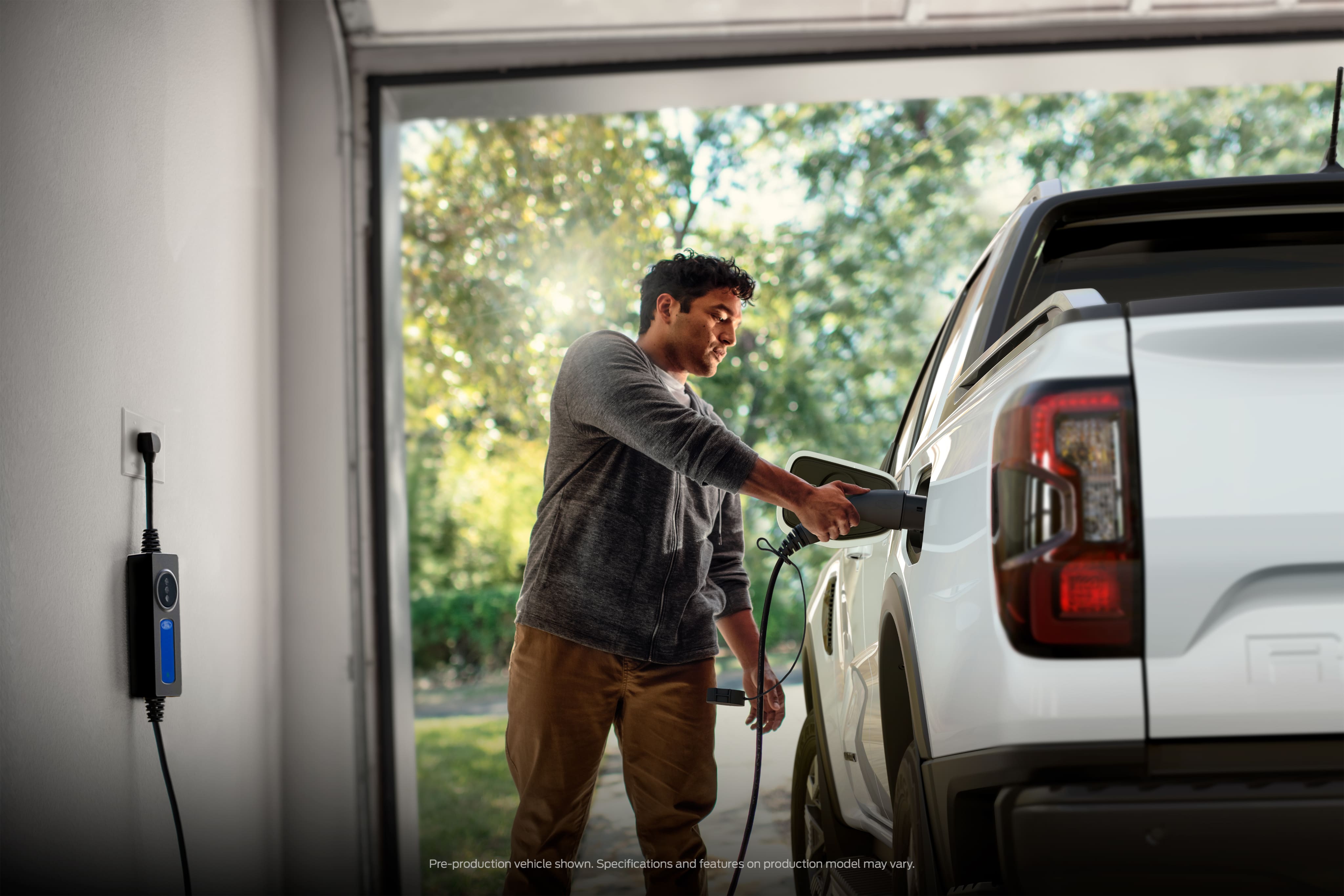Charging up an EV car within a garage