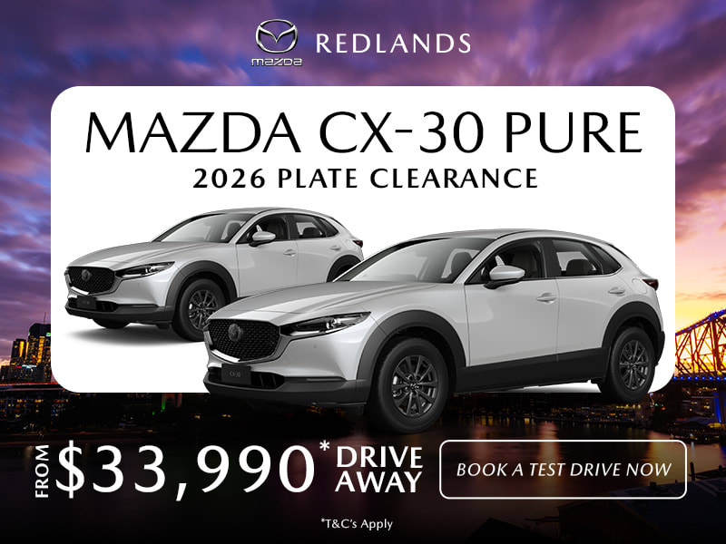 Mazda CX-30 Pure compact SUV – 2026 plate clearance offer at Redlands Mazda