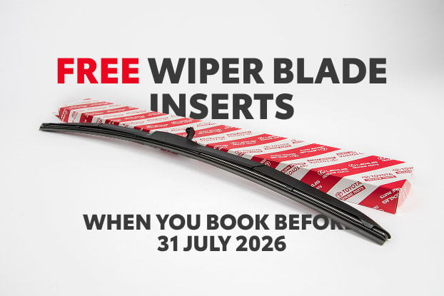 Free front Toyota Genuine wiper blade inserts with your service