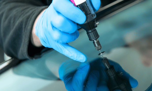 Repairing chip on windscreen