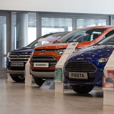 Ford cars at the dealership